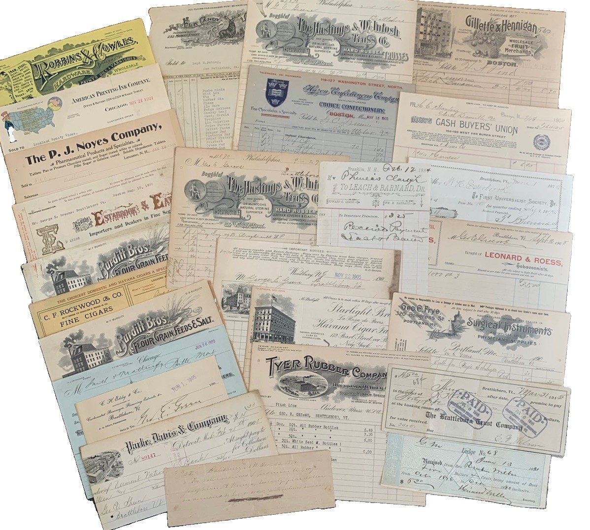 Antique Receipts Invoice Goods Billhead Ephemera Lot 1800’s 1900’s Antique Receipts Invoice Goods Billhead Ephemera Lot 1800’s 1900’s