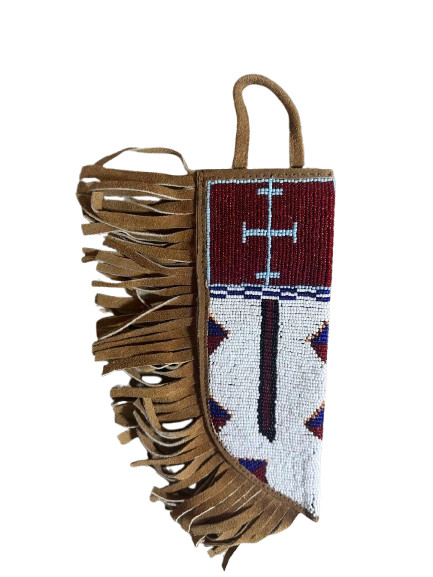 Indian beaded knife sheath- Handmade Native American style Indian beaded knife sheath- Handmade Native American style