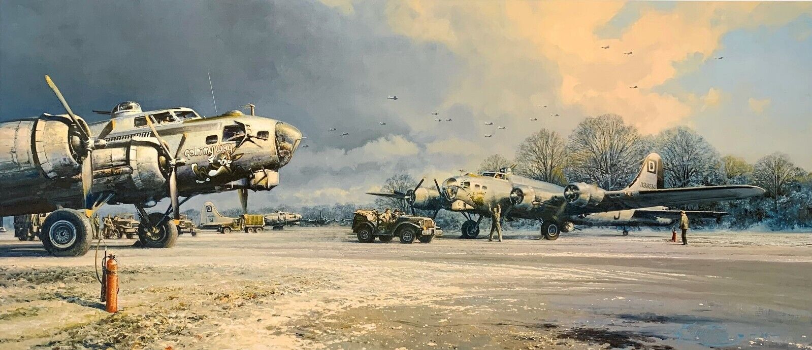 Clearing Skies by Robert Taylor signed by 100th Bomb Group Masters of the Air