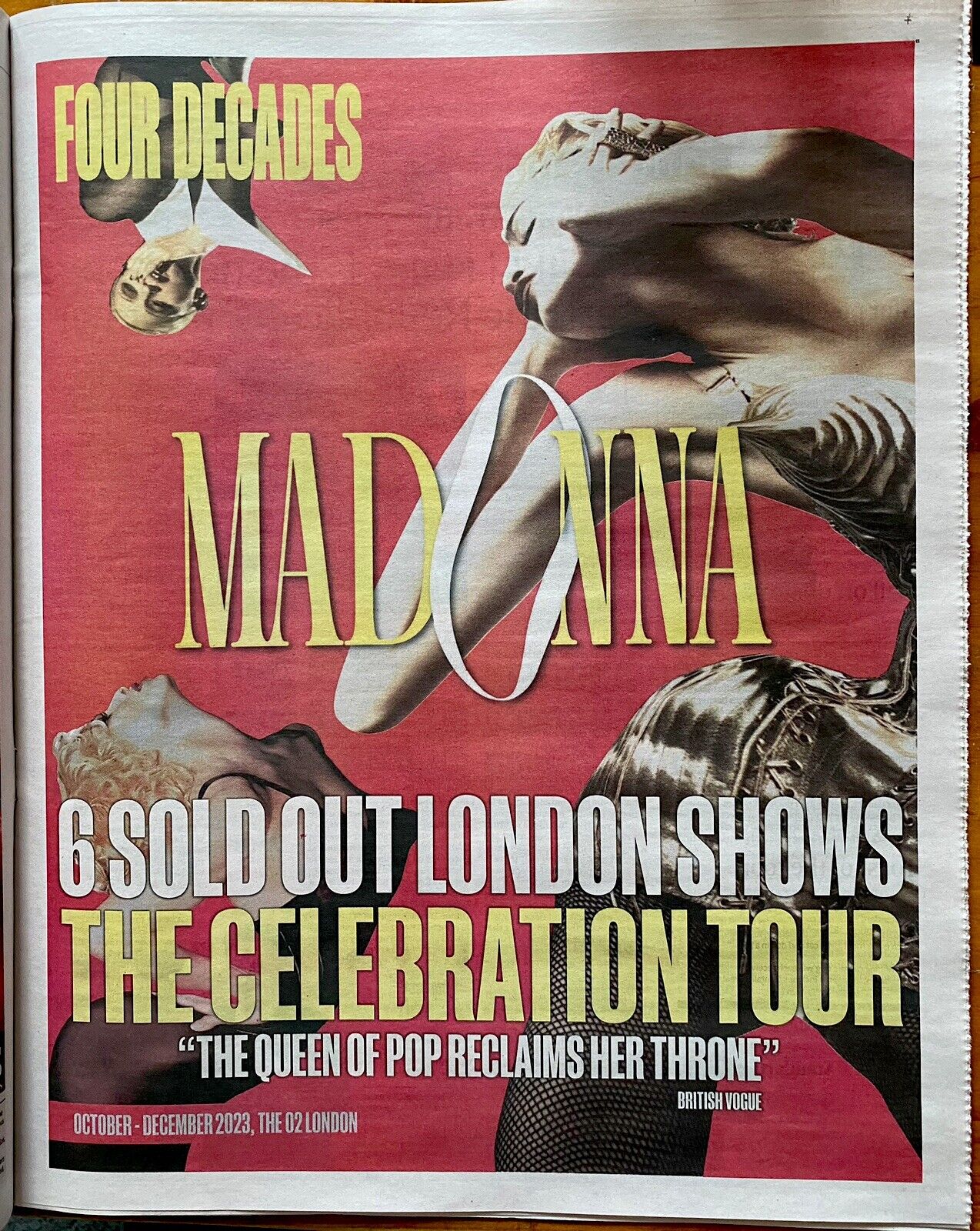 Madonna Tribute Celebration Tour Ad Newspaper Advert Poster Full Page 14X 11”