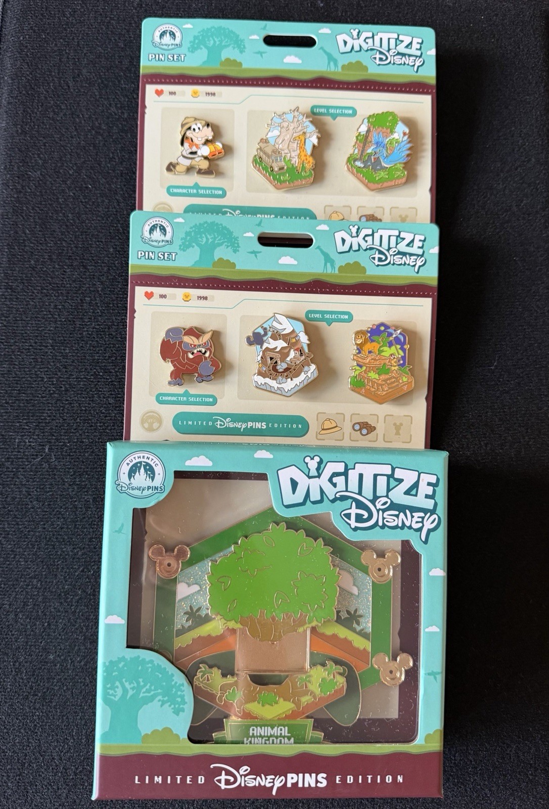 2026 Disney World Parks Digitize Animal Kingdom Jumbo 7 Pin Set LE 3000 2026 Disney World Parks Digitize Animal Kingdom Jumbo 7 Pin Set LE 3000