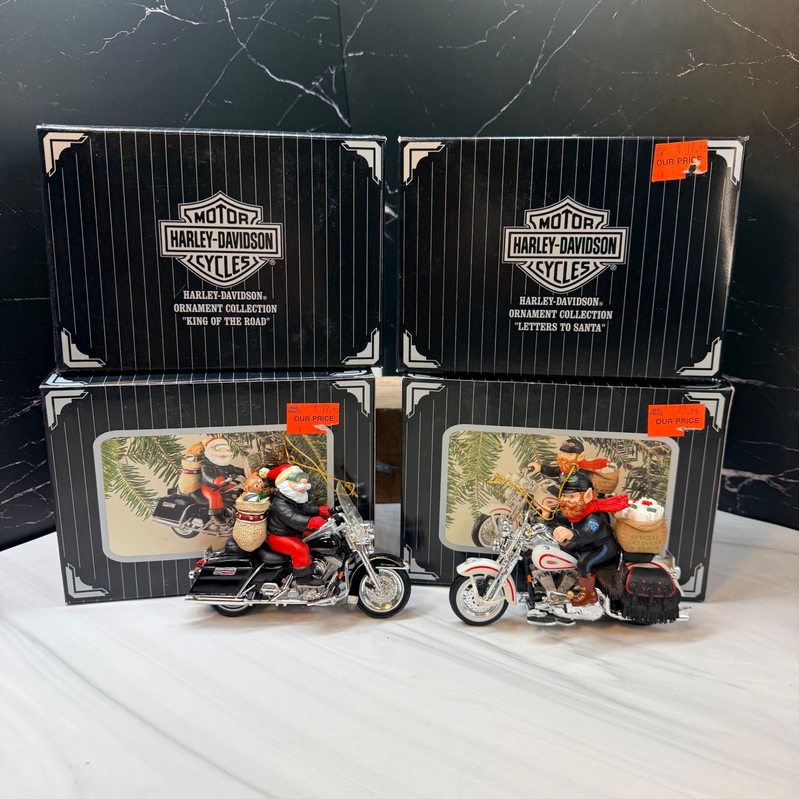 Harley-Davidson Ornament Lot King of the Road Letters to Santa Motorcycle 2pc Harley-Davidson Ornament Lot King of the Road Letters to Santa Motorcycle 2pc