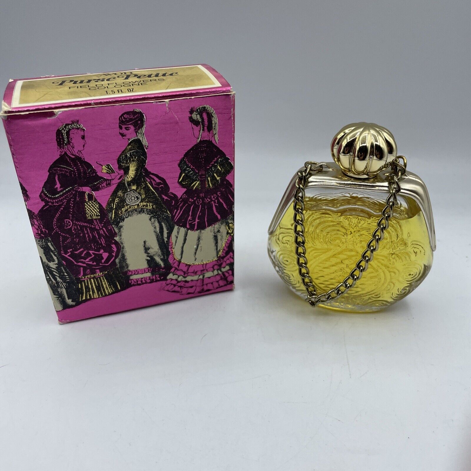 Vintage Avon Perfume Field Flower  purse petite  1.5 fl. oz. bottle With Box 