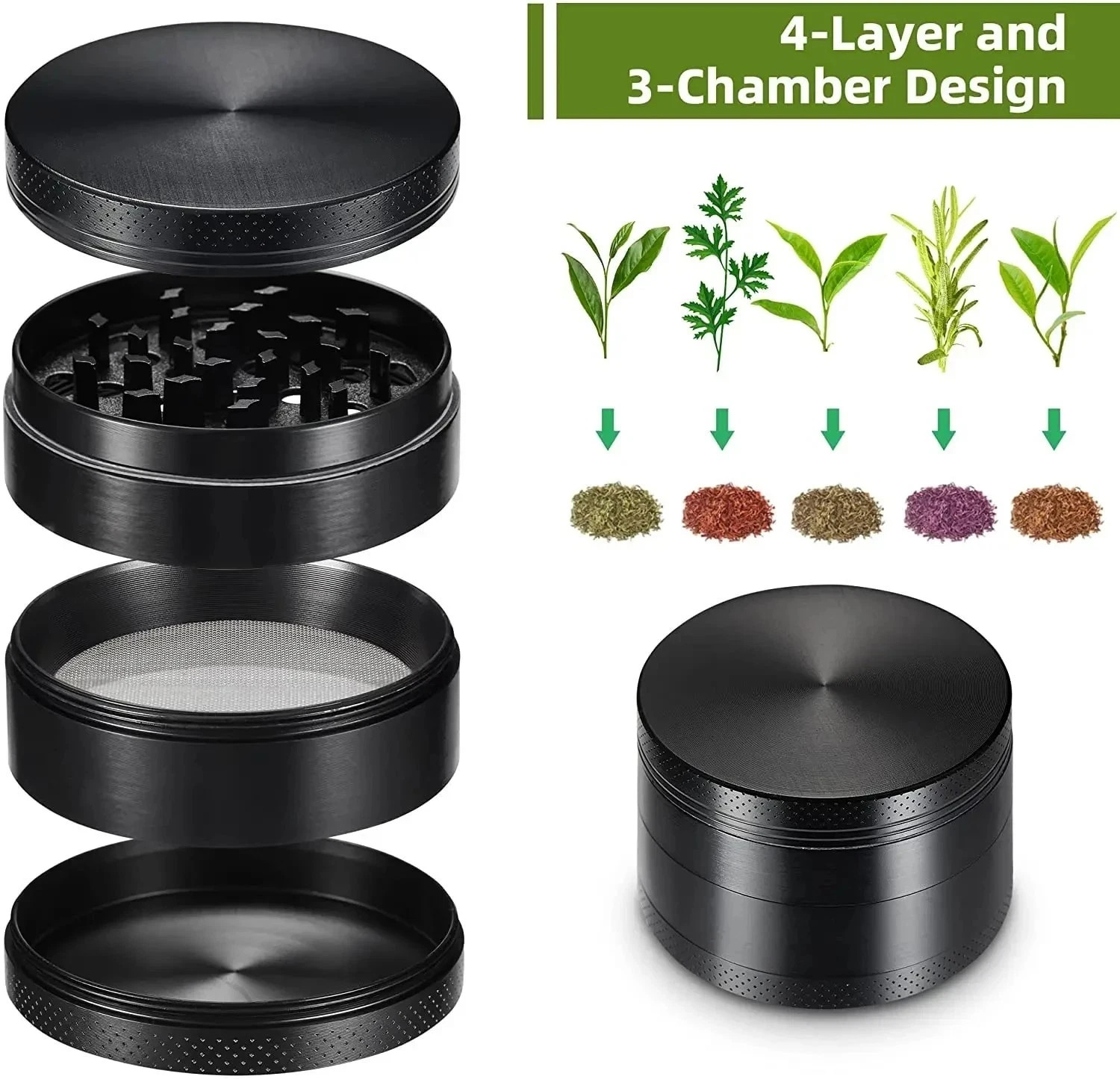 4 Layer 3 inches LARGE Portable Zinc Alloy Grinder Herb & Spice Tobacco Grinder 4 Layer 3 inches LARGE Portable Zinc Alloy Grinder Herb & Spice Tobacco Grinder