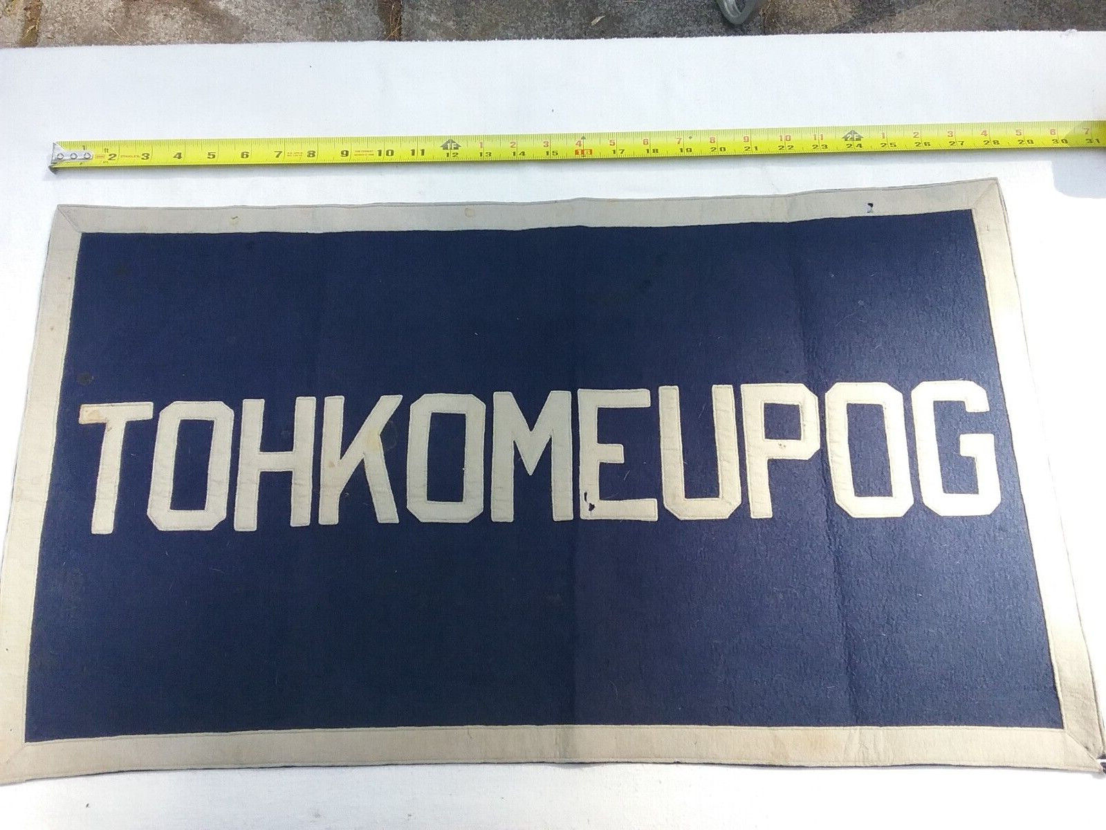 RARE LARGE VINTAGE CAMP TOHKOMEUPOG MADISON, NH WOOL FELT BANNER 16 X 28 VGC RARE LARGE VINTAGE CAMP TOHKOMEUPOG MADISON, NH WOOL FELT BANNER 16 X 28 VGC