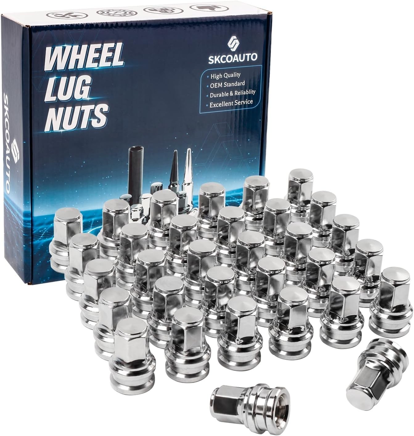 32PCS 14x1.5 Lug Nuts Fit for 2017-2024 F-250 F-350 Super Duty Hex 13/16" (21mm)