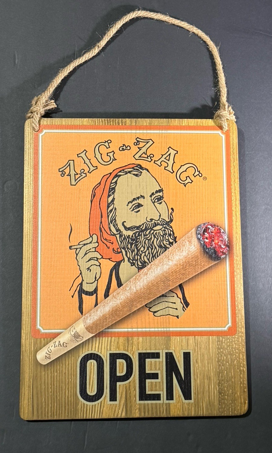 Zig Zag Rolling Papers Ultra Cones Store Open Closed Advertising Wooden Sign Zig Zag Rolling Papers Ultra Cones Store Open Closed Advertising Wooden Sign