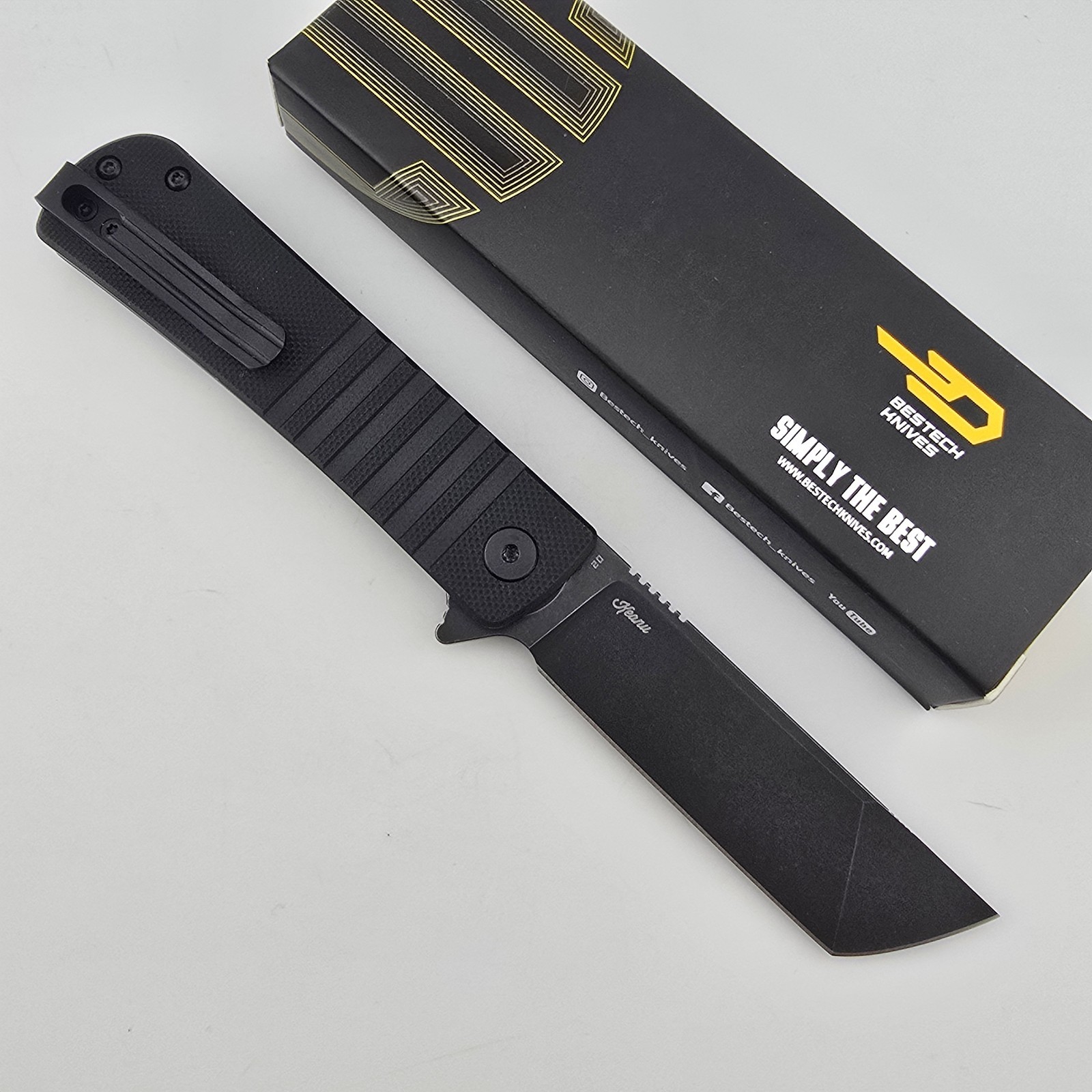 Bestech Titan Folding Knife Tanto D2 Black G10 Flipper Liner Lock BG49A-5 Bestech Titan Folding Knife Tanto D2 Black G10 Flipper Liner Lock BG49A-5