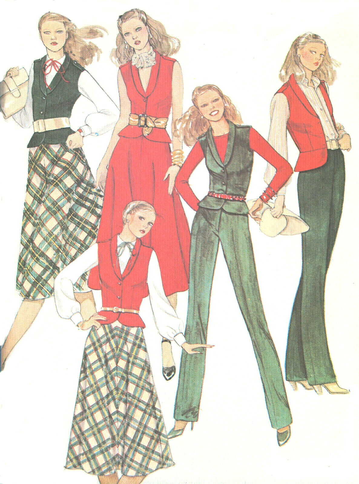 VTG 1979—MISS 12 SKIRT + VEST STYLISH COLLAR + PANTS—UNCUT FAC FOLD—MCCALL 6760 VTG 1979—MISS 12 SKIRT + VEST STYLISH COLLAR + PANTS—UNCUT FAC FOLD—MCCALL 6760