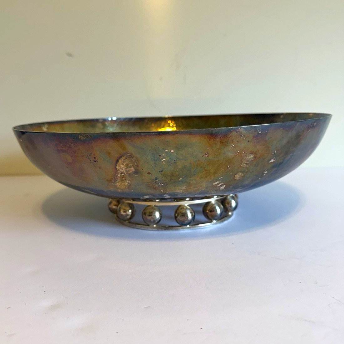 Vintage Emilia Castillo Taxco Hand Hammered Silver Plate Centerpiece Bowl Ball Vintage Emilia Castillo Taxco Hand Hammered Silver Plate Centerpiece Bowl Ball