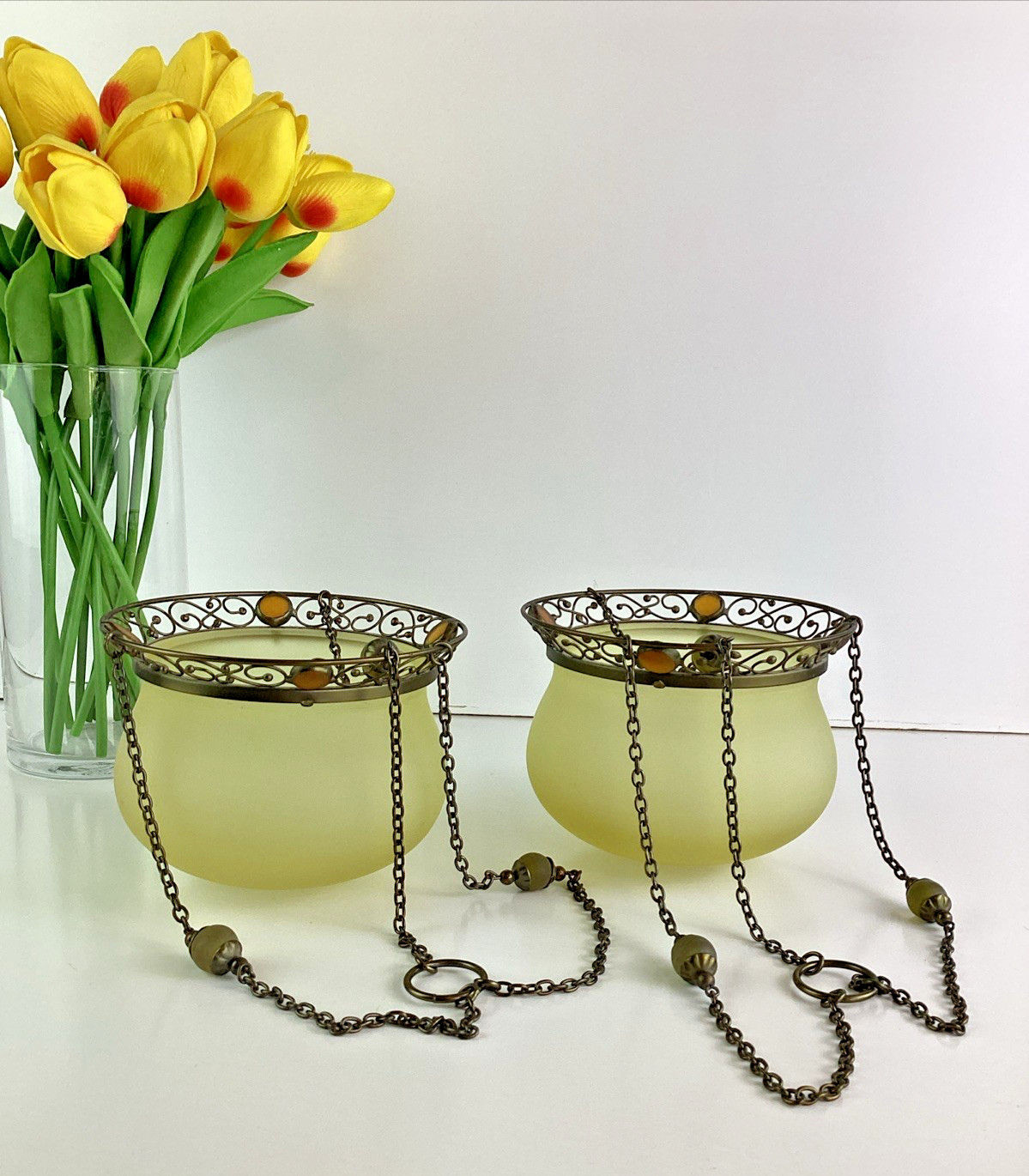 PartyLite Paris Retro Hanging Candle Lamp Set Of 2 PartyLite Paris Retro Hanging Candle Lamp Set Of 2