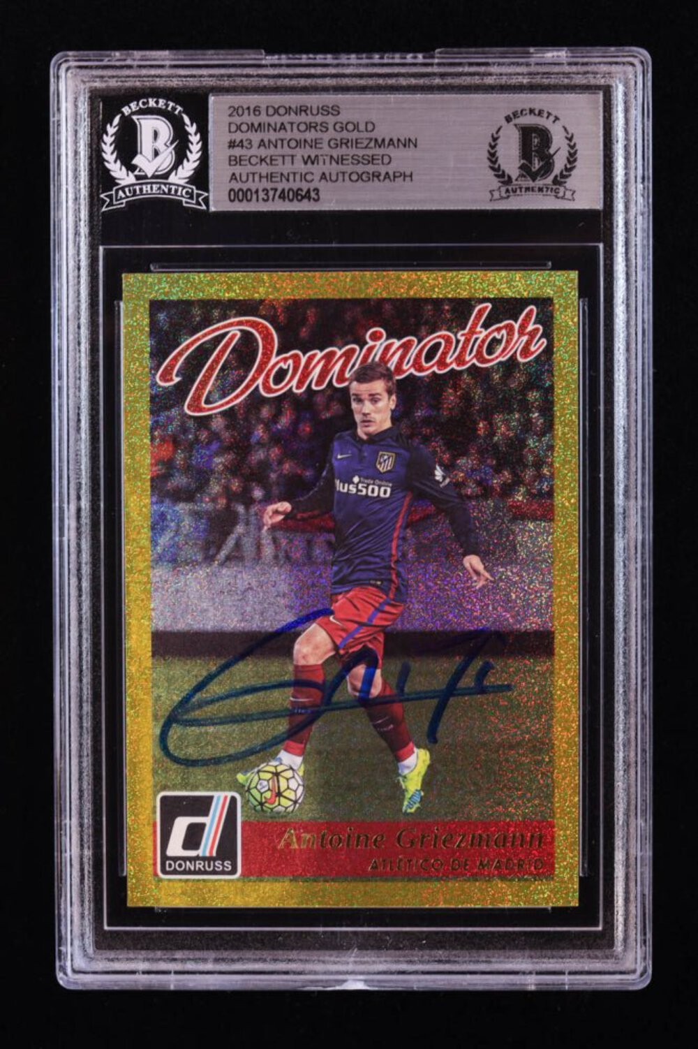 Antoine Griezmann Signed 2016 Donruss Dominators Gold #43 (BGS) Antoine Griezmann Signed 2016 Donruss Dominators Gold #43 (BGS)