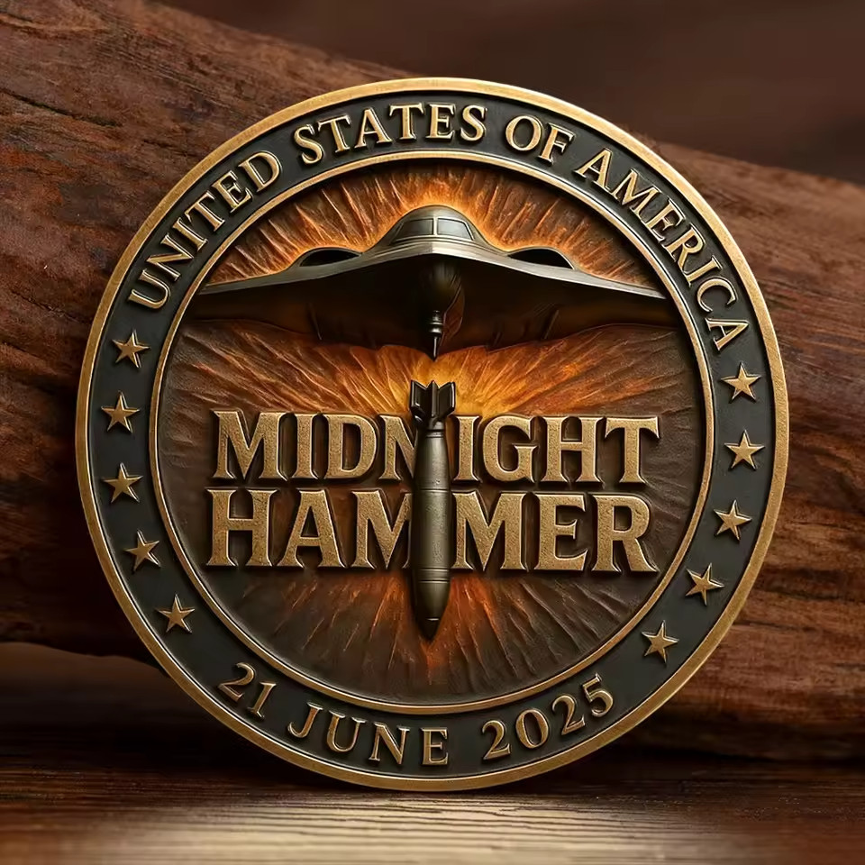 Iran–Israel War Operation Midnight Hammer Challenge Coin Military Veteran Gifts Iran–Israel War Operation Midnight Hammer Challenge Coin Military Veteran Gifts