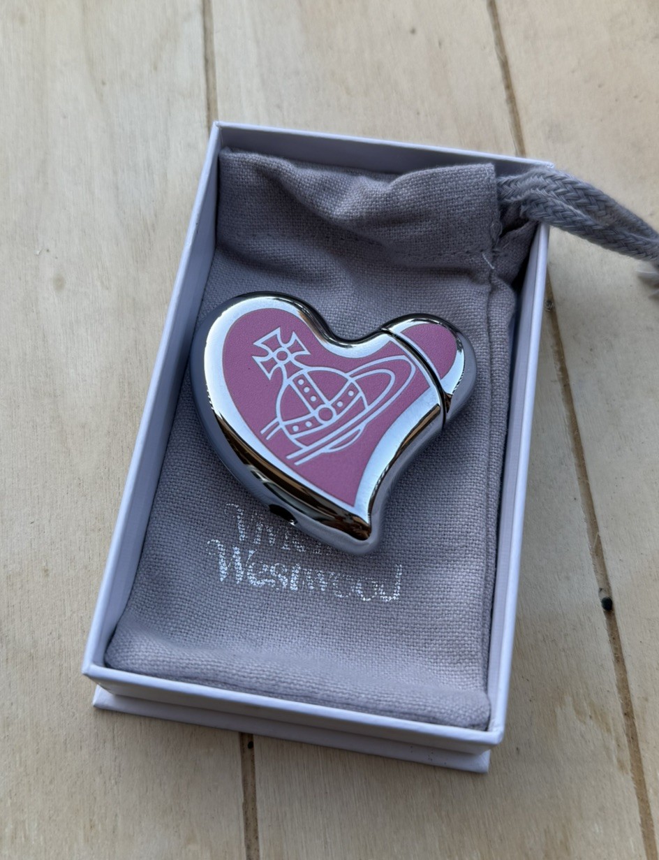 Vivienne Westwood Silver Pink Heart Orb Lighter Rare New  (US SELLER)