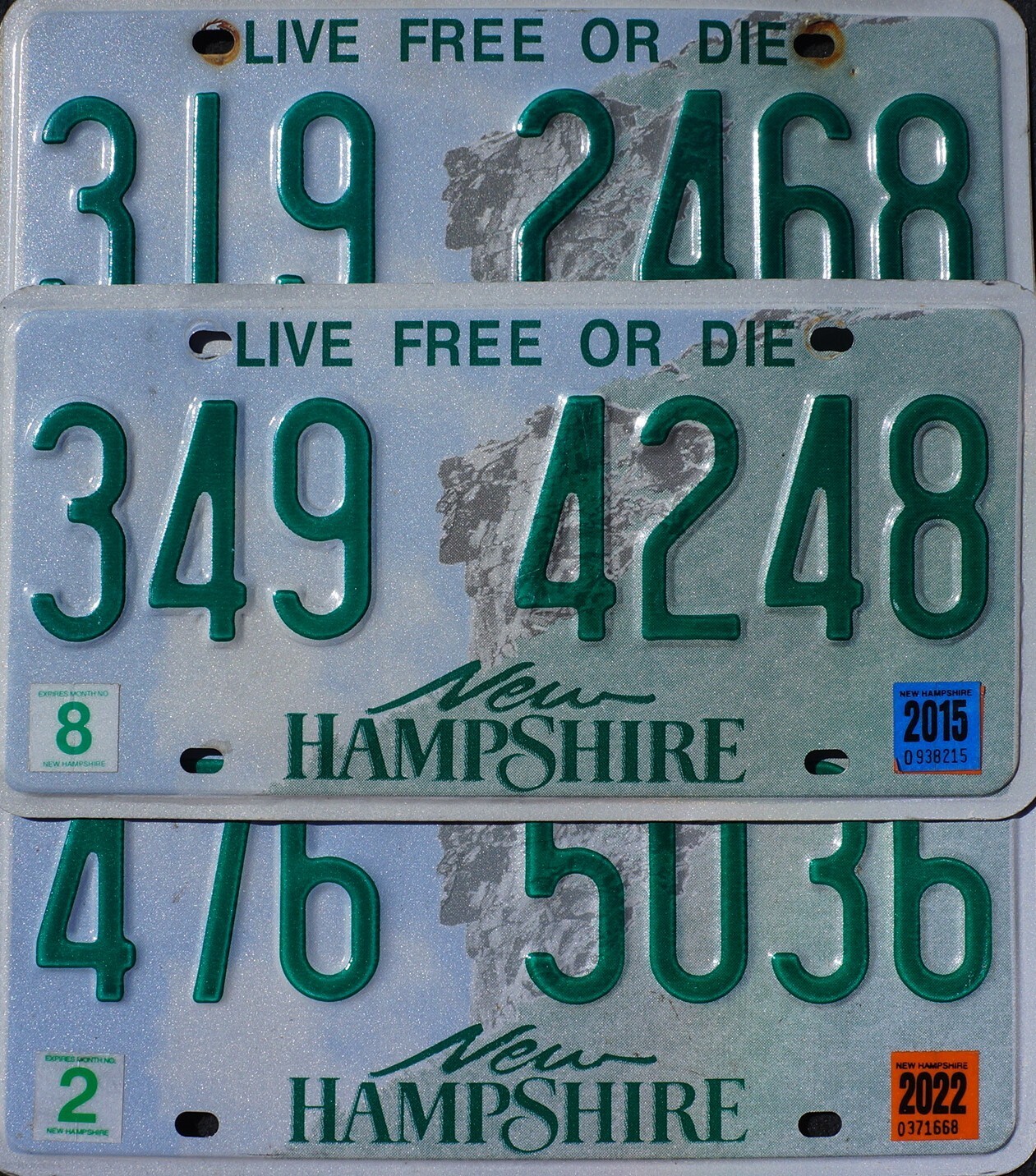 One Random NEW HAMPSHIRE LICENSE PLATE Live Free or Die Green License Plate Tags One Random NEW HAMPSHIRE LICENSE PLATE Live Free or Die Green License Plate Tags