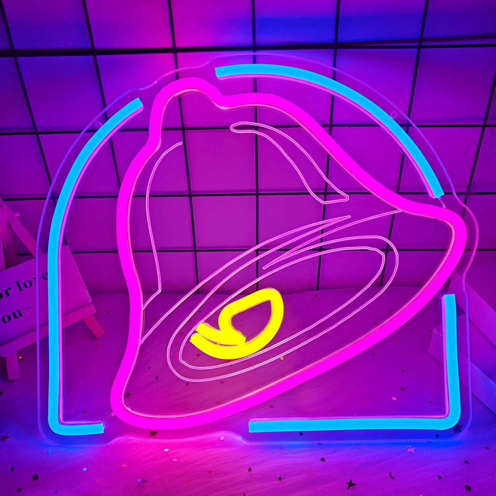 16"x15" Taco Bell LED Neon Sign With Dimmer USB Powered Light Lamp