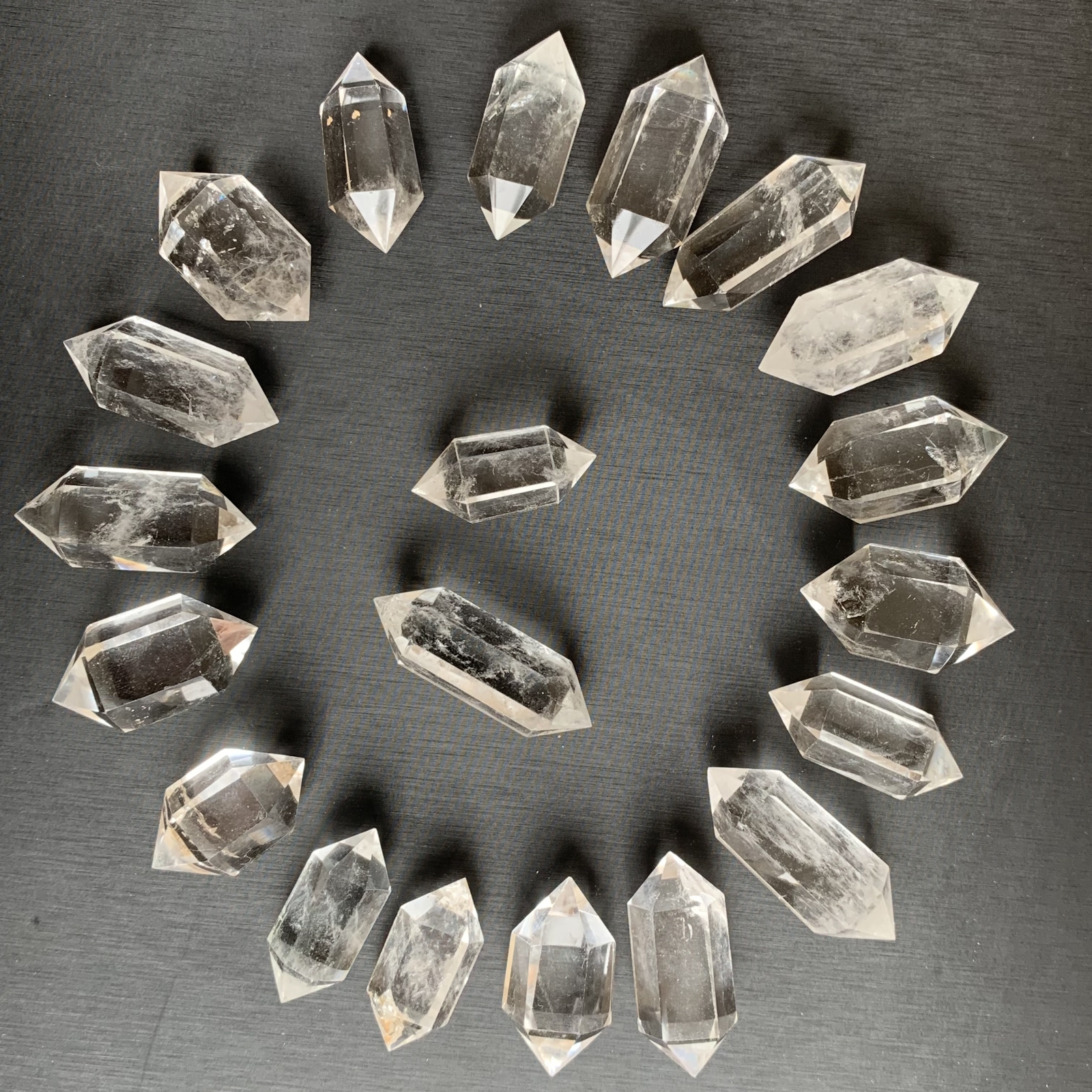 20pcs Natural clear quartz obelisk crystal double wand point healing 30-45mm 20pcs Natural clear quartz obelisk crystal double wand point healing 30-45mm