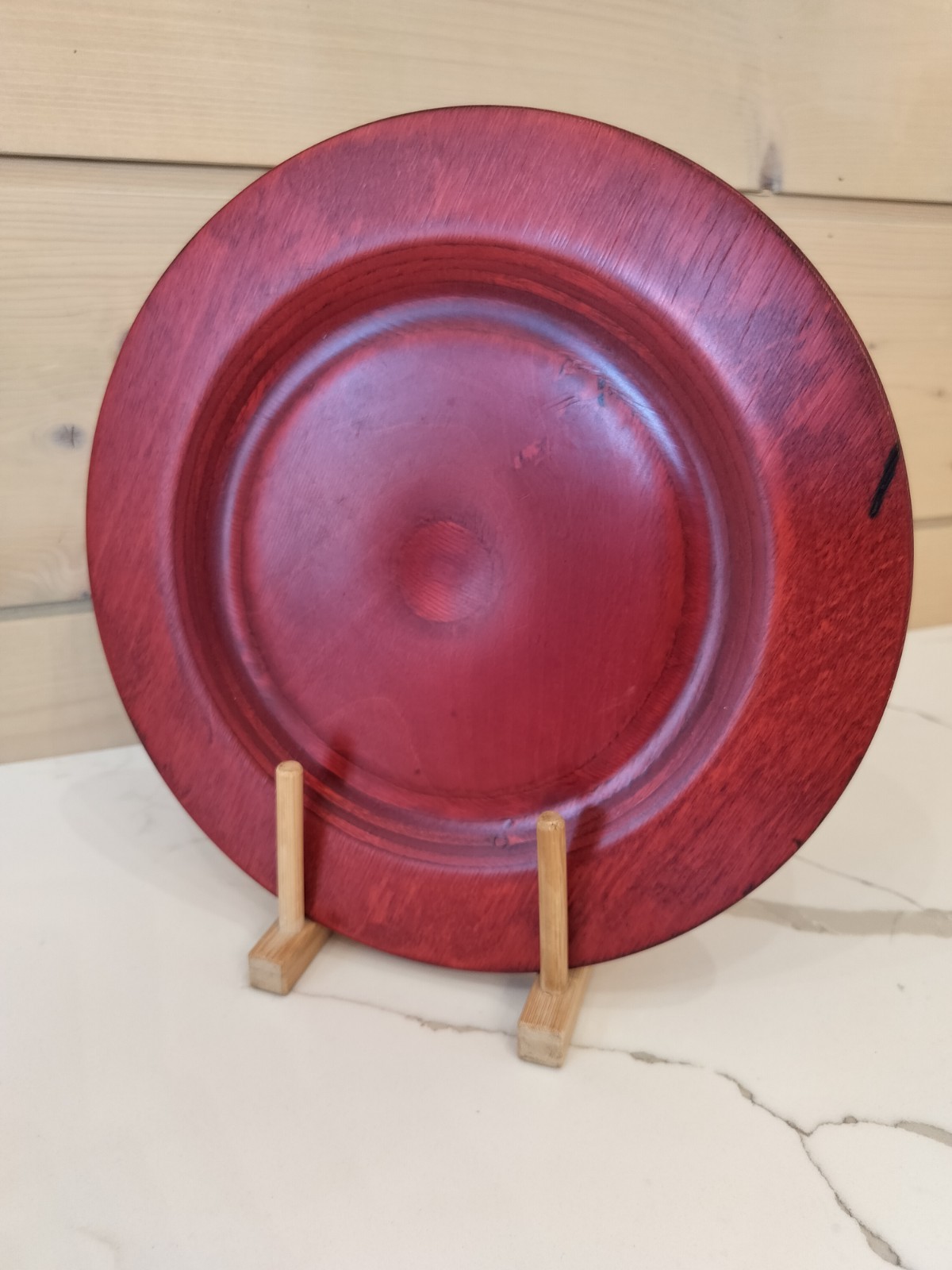 Vintage Scandinavian Wooden Plates Tailio Finland 30cm Red Decorative Set 2 Vintage Scandinavian Wooden Plates Tailio Finland 30cm Red Decorative Set 2