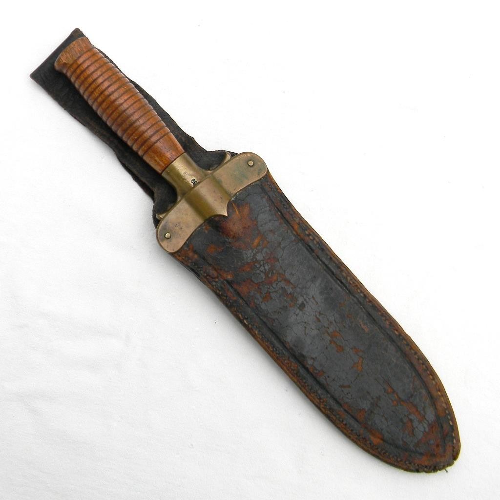 USA Indian Wars Springfield M1880 HUNTING KNIFE brass guard type, orig scabbard USA Indian Wars Springfield M1880 HUNTING KNIFE brass guard type, orig scabbard