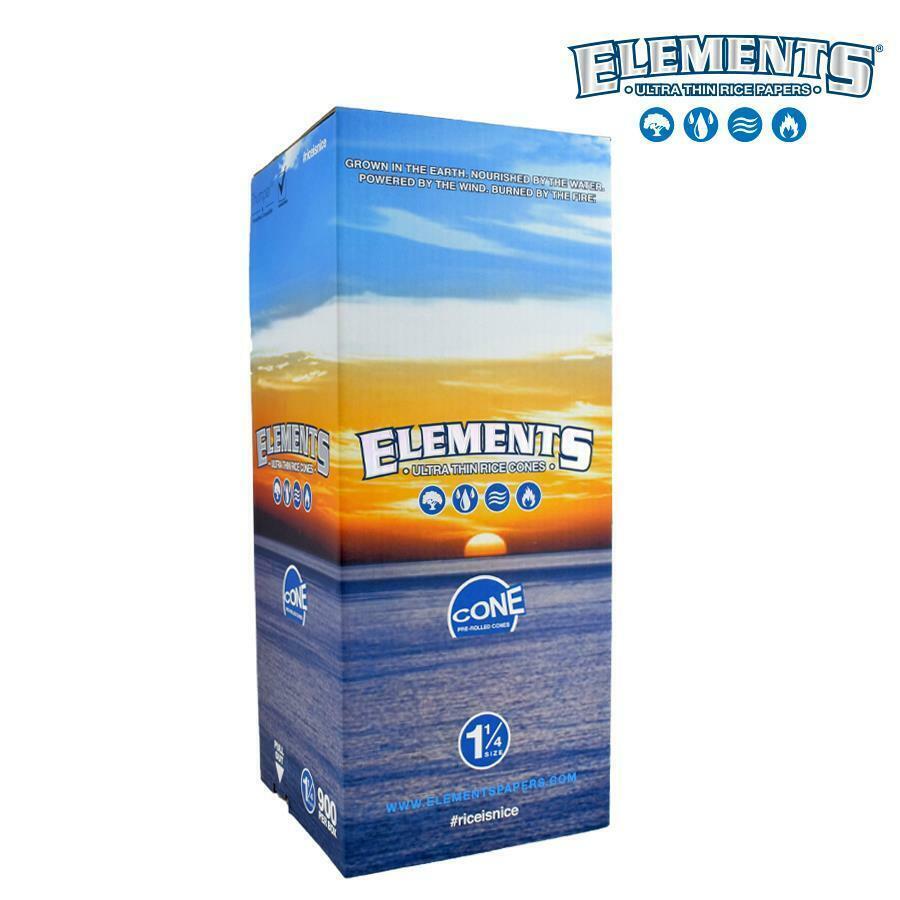Elements Pre-Rolled Rice Cones 1 1/4 Natural Unbleached Unrefined 200 pack