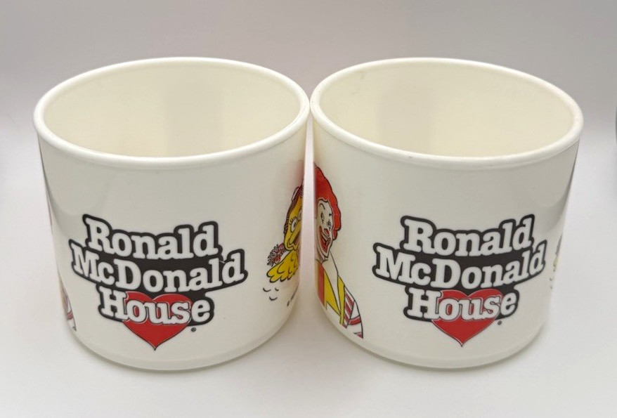 Vintage 1989 McDonald’s Ronald McDonald House Mugs Set of 2 Whirley Industries Vintage 1989 McDonald’s Ronald McDonald House Mugs Set of 2 Whirley Industries