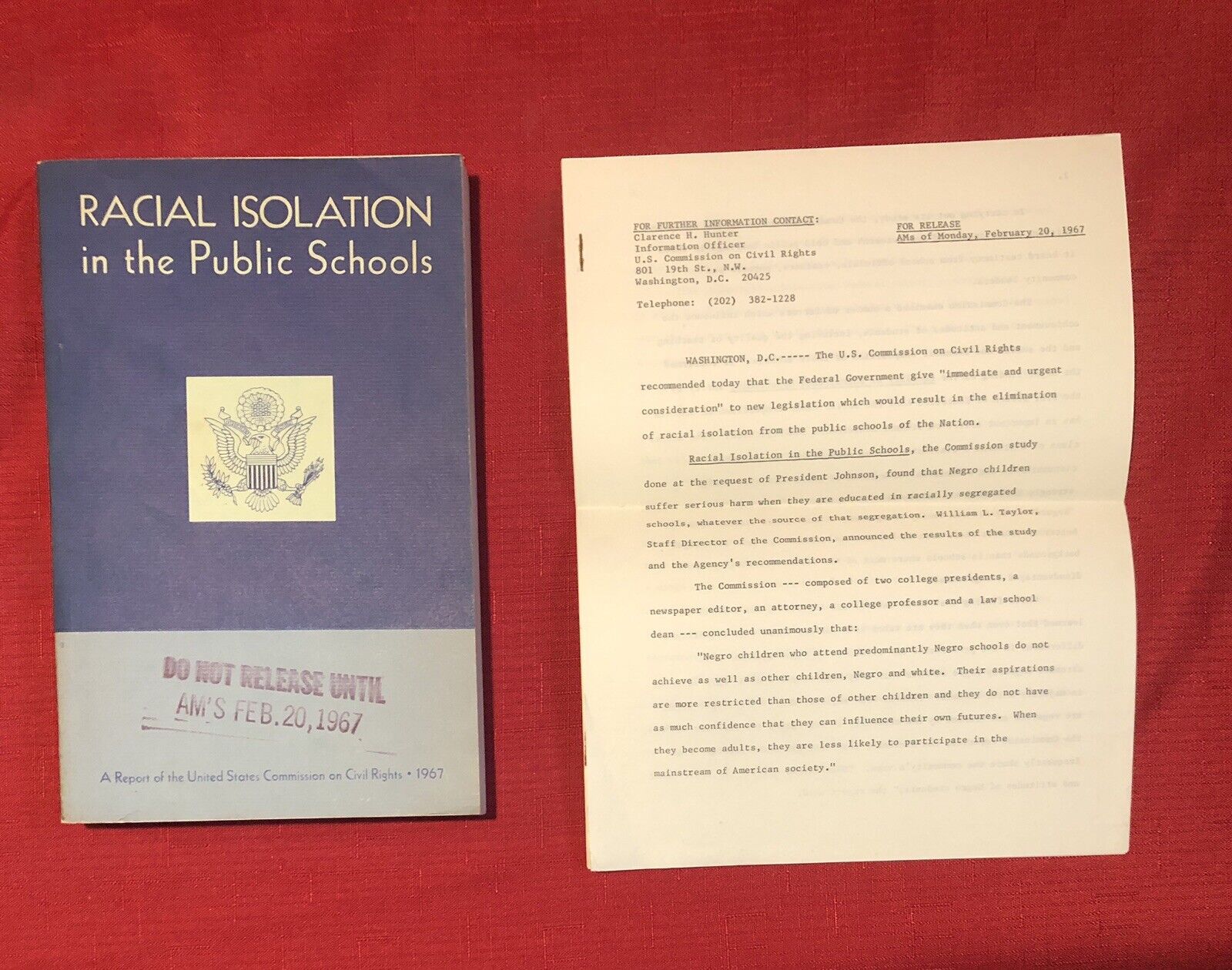 Report:Racial Isolation in the Public Schools w/letter - Media Review copy 1967