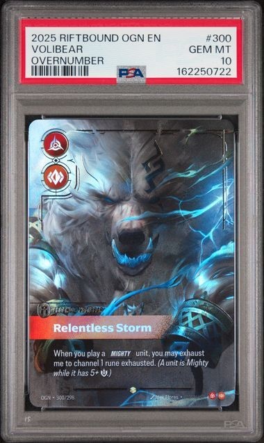 2025 RIFTBOUND: LEAGUE OF LEGENDS OGN-ORIGINS VOLIBEAR - RELENTLESS STORM PSA 10 2025 RIFTBOUND: LEAGUE OF LEGENDS OGN-ORIGINS VOLIBEAR - RELENTLESS STORM PSA 10