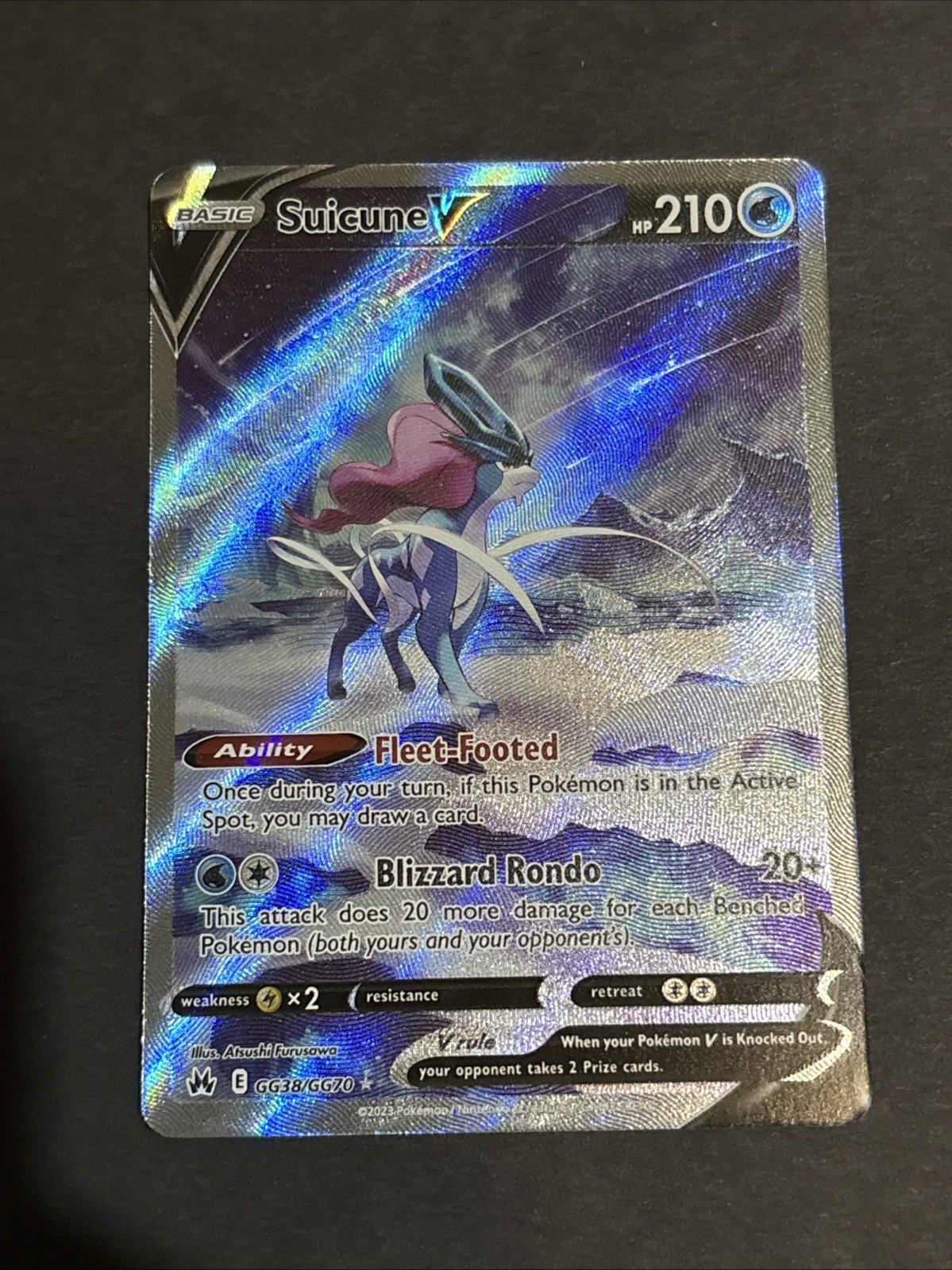 Suicune V GG38/GG70 SWSH: Crown Zenith: Galarian Gallery Holo NM Condition Suicune V GG38/GG70 SWSH: Crown Zenith: Galarian Gallery Holo NM Condition