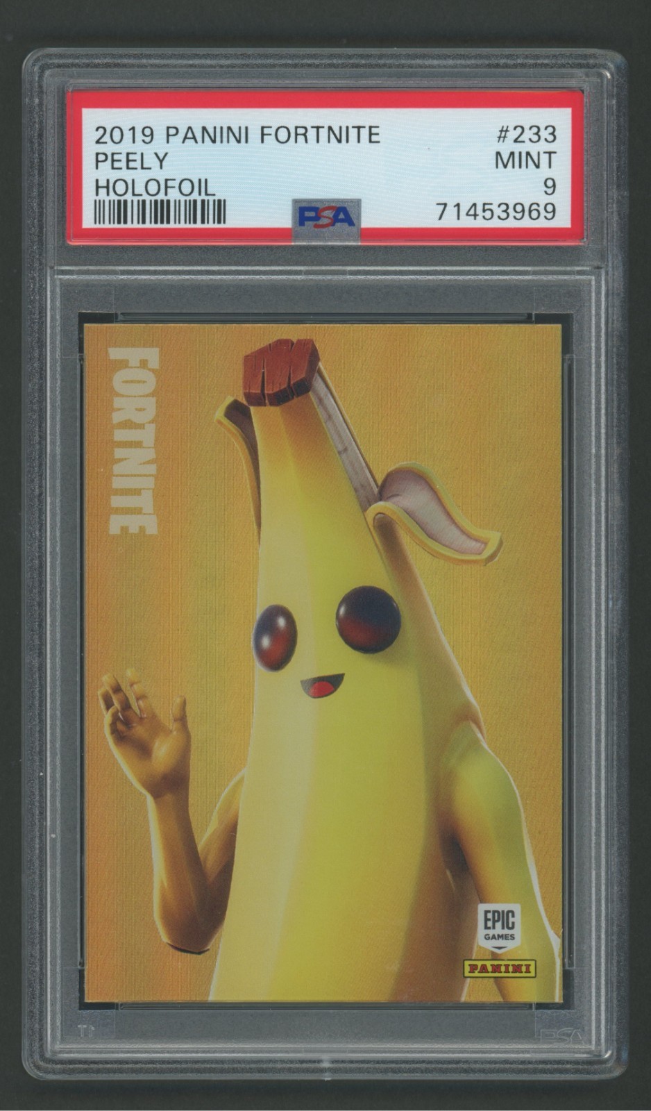 2019 Panini Fortnite USA Series 1 HOLOFOIL Peely 233 HOLO SP PSA 9 MINT 2019 Panini Fortnite USA Series 1 HOLOFOIL Peely 233 HOLO SP PSA 9 MINT