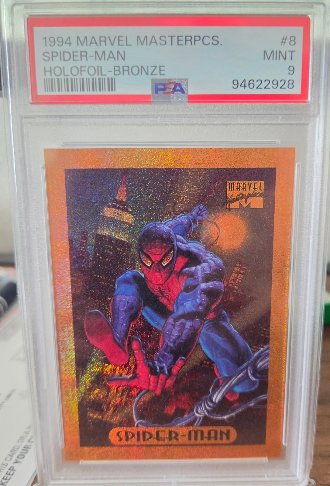 Spiderman 1994 Marvel Masterpieces Bronze Holofoil PSA 9 movie Spiderman 1994 Marvel Masterpieces Bronze Holofoil PSA 9 movie