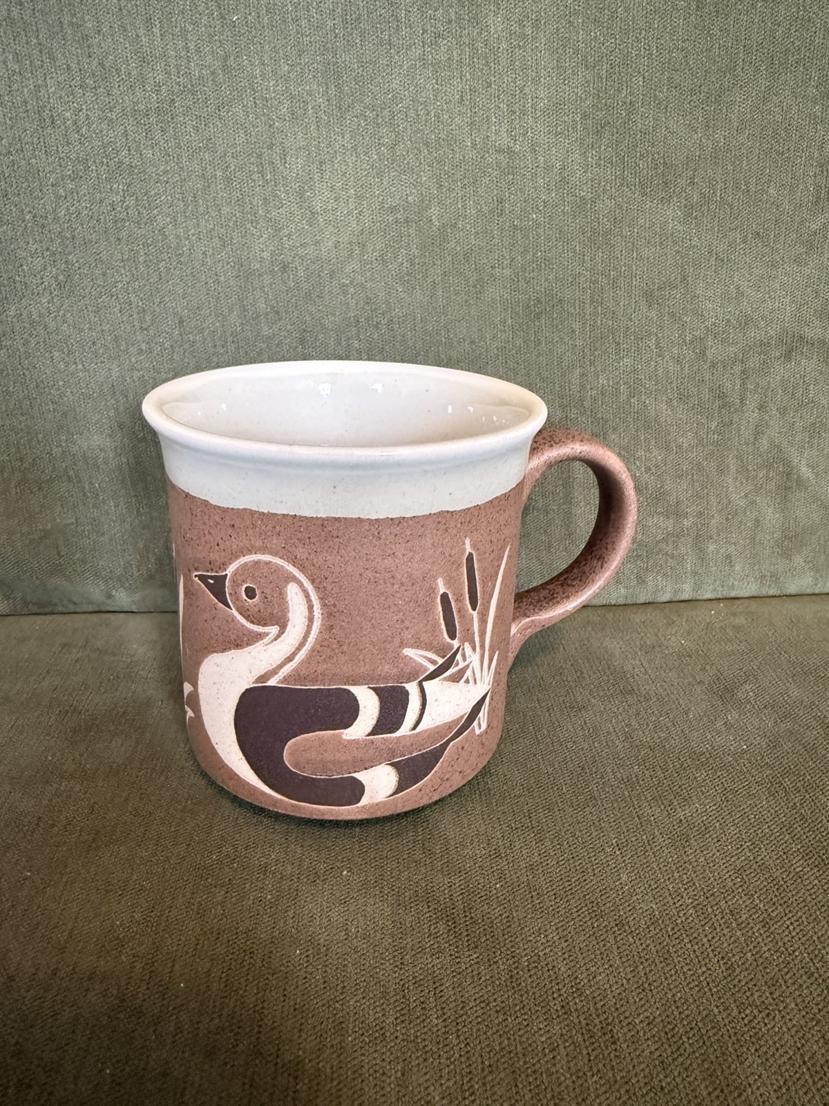 Vintage Otagiri Stoneware Ceramic Coffee Mug Brown Mallard Duck Willows Japan Vintage Otagiri Stoneware Ceramic Coffee Mug Brown Mallard Duck Willows Japan