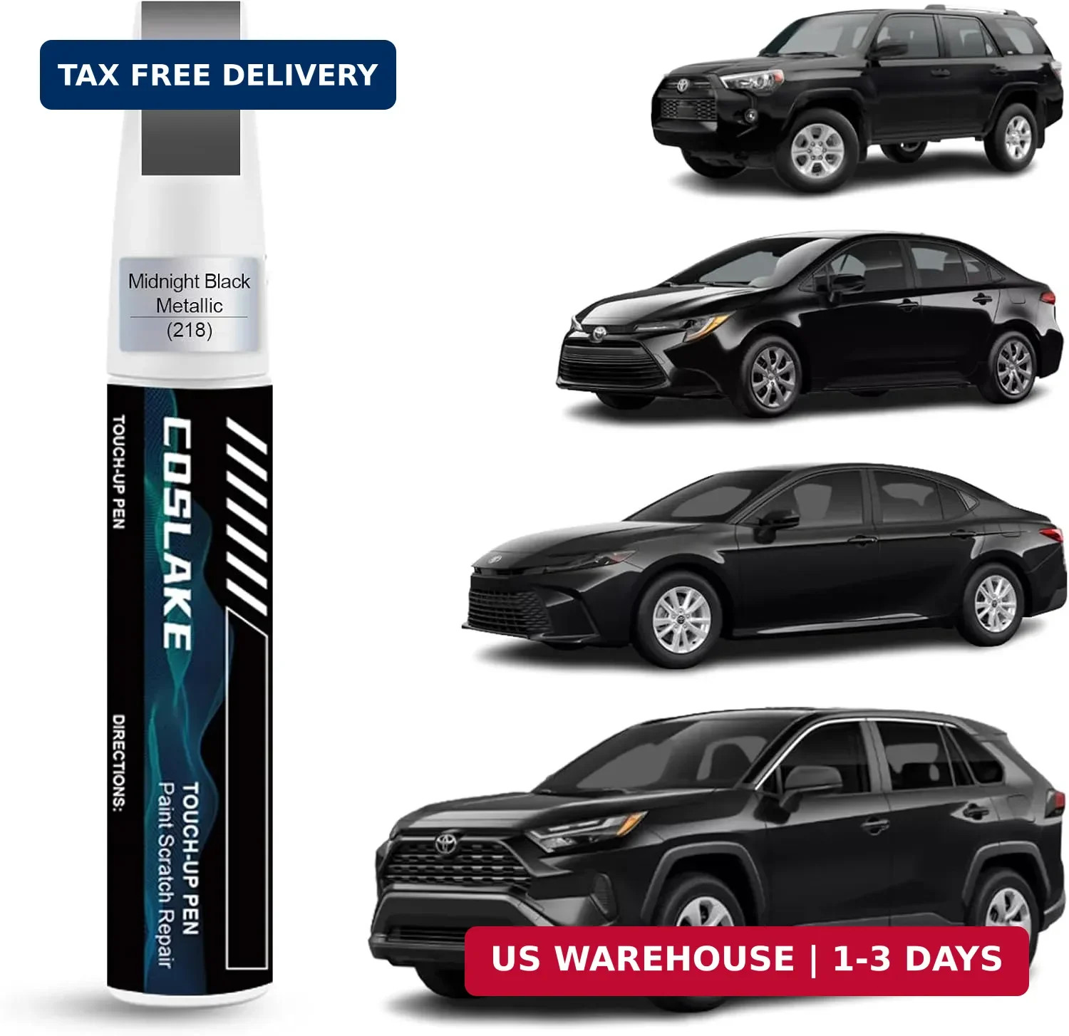 Car Touch Up Paint(Midnight Black Metallic(218)) for Toyota