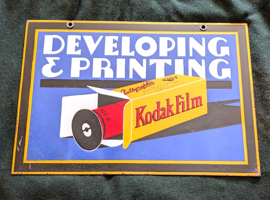 vintage heavy double sided Kodak Film enameled metal sign 14 x 20 vintage heavy double sided Kodak Film enameled metal sign 14 x 20