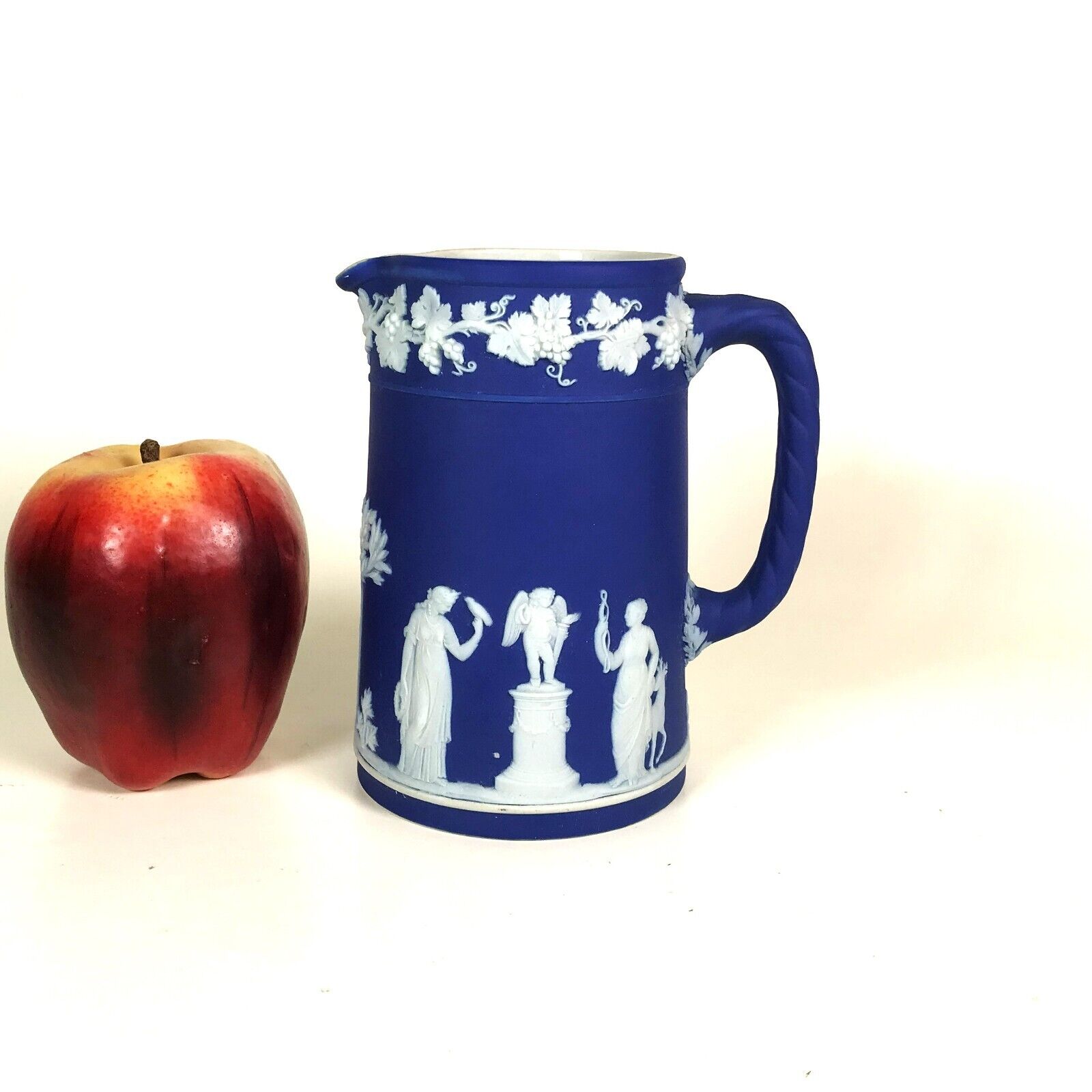 Early 1900s Wedgwood Cobalt Blue Dipped Japer Pitcher