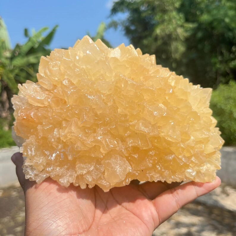 5.9 Lb Huge Yellow Calcite Crystal | High Quality Flower Calcite | Healing Stone 5.9 Lb Huge Yellow Calcite Crystal | High Quality Flower Calcite | Healing Stone