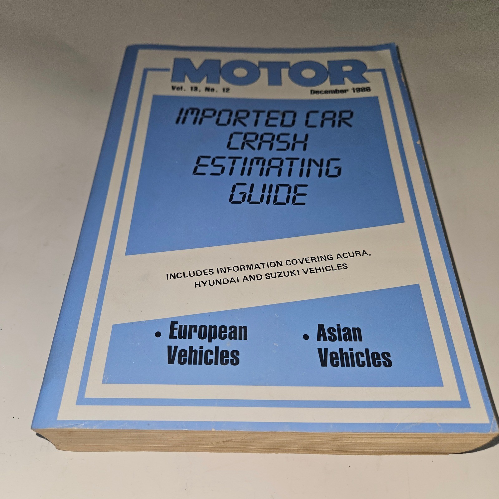 VTG 1986 Motor Imported Car Crash Estimating Guide Book European Asian Sz OS VTG 1986 Motor Imported Car Crash Estimating Guide Book European Asian Sz OS
