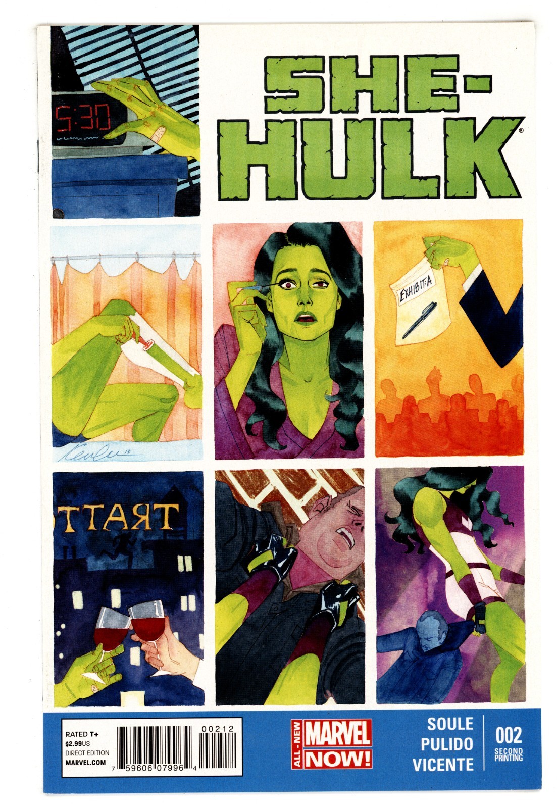 She-Hulk (3rd Series) #2- 2nd Print VFNM 9.0 2014 Kevin Wada Cover She-Hulk (3rd Series) #2- 2nd Print VFNM 9.0 2014 Kevin Wada Cover