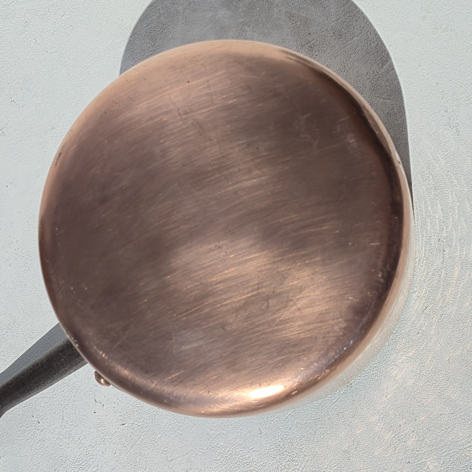 Vintage 8.1inch French Copper Pot Saucepan Hammered Tin Lining 2.5mm 6.6lbs