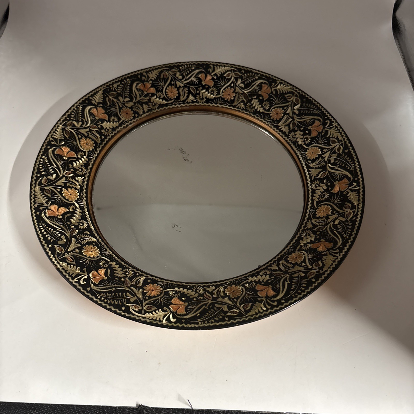 Vintage Hand Engraved Copper Mirror Gorgeous Details 11” Turkish Vintage Hand Engraved Copper Mirror Gorgeous Details 11” Turkish