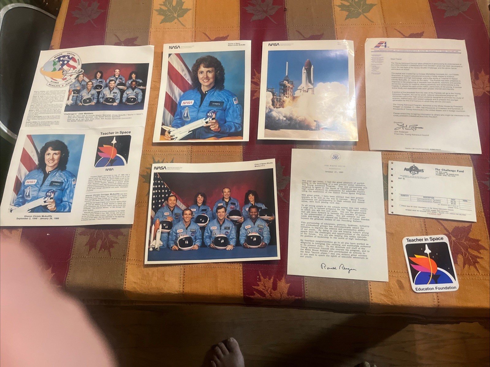 1985 NASA Challenger Memorabilia Lot Incl. Letter from President Ronald Reagan 1985 NASA Challenger Memorabilia Lot Incl. Letter from President Ronald Reagan