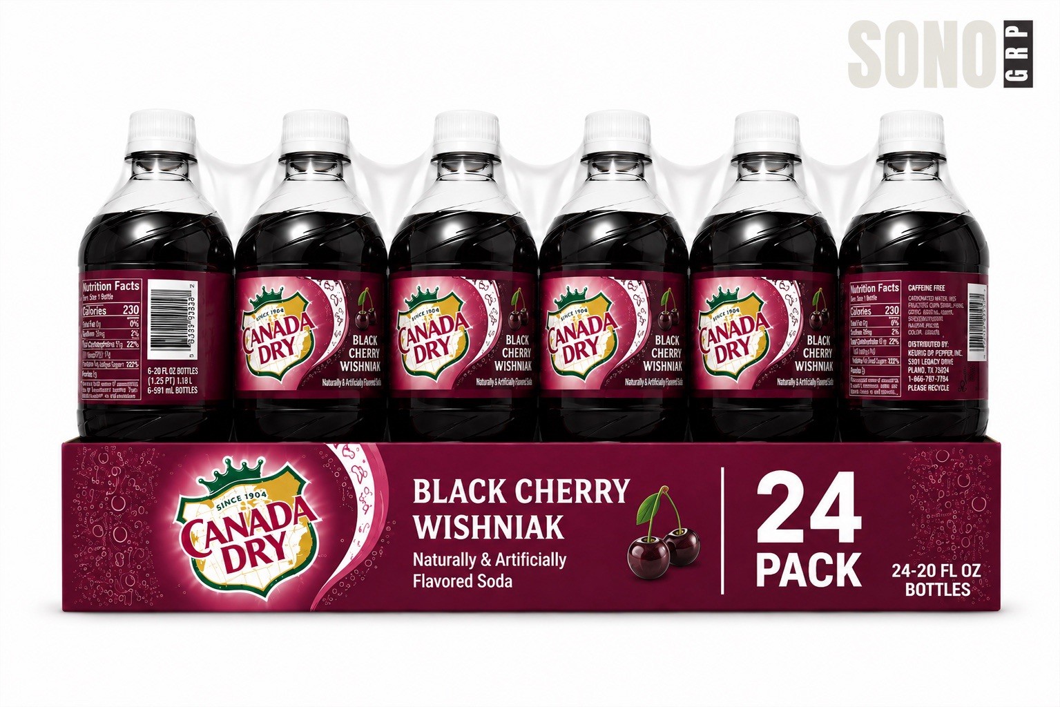 Canada Dry Black Cherry Wishniak Soda , 20 Fl Oz (Pack of 24) Canada Dry Black Cherry Wishniak Soda , 20 Fl Oz (Pack of 24)
