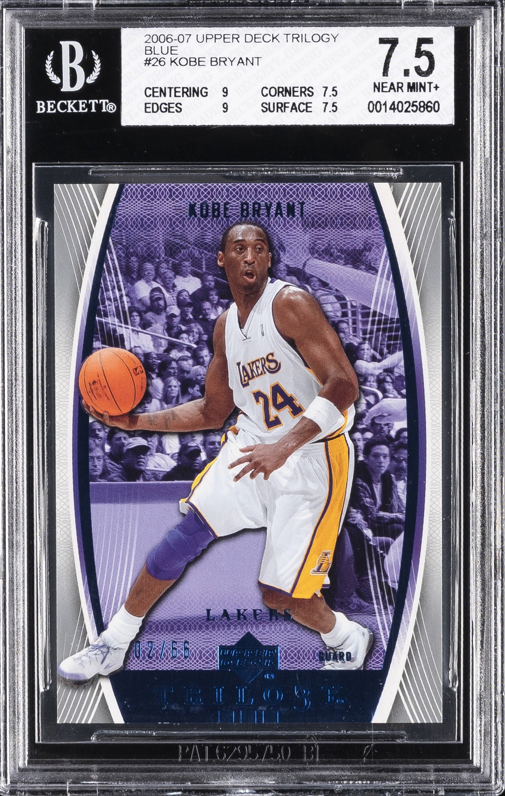 2006-07 UD TRILOGY BLUE #26 KOBE BRYANT BGS 7.5 2006-07 UD TRILOGY BLUE #26 KOBE BRYANT BGS 7.5