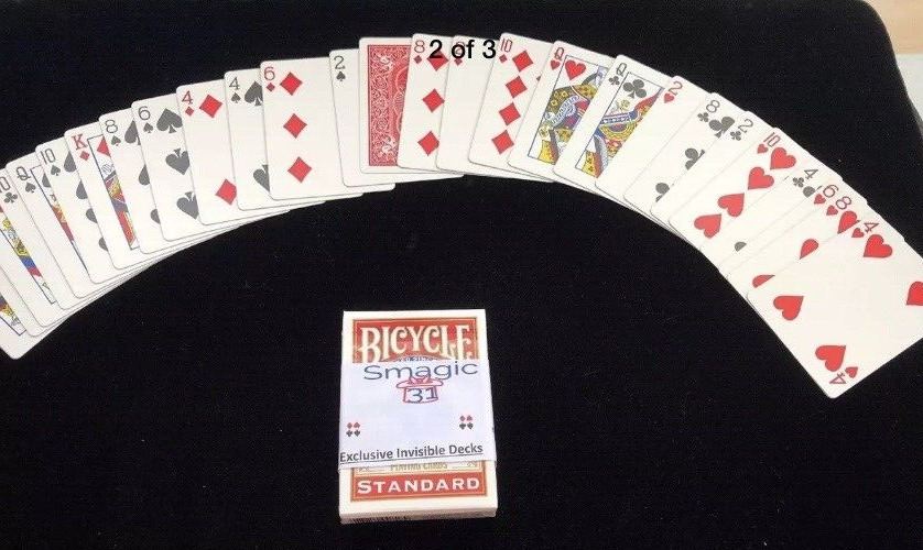 Invisible Deck Professional RED Bicycle Cards Magic Trick over 1000 Sold