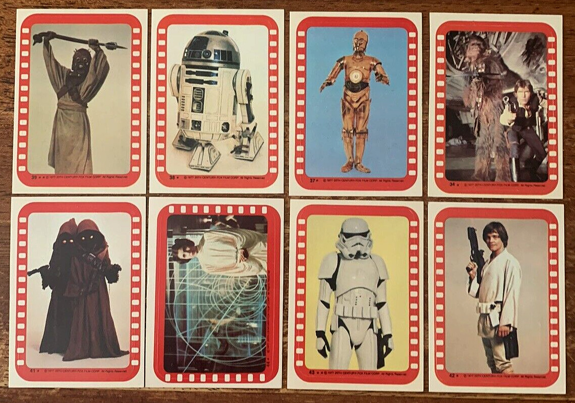 1977 Topps Star Wars Series (8) Stickers Vintage RED \