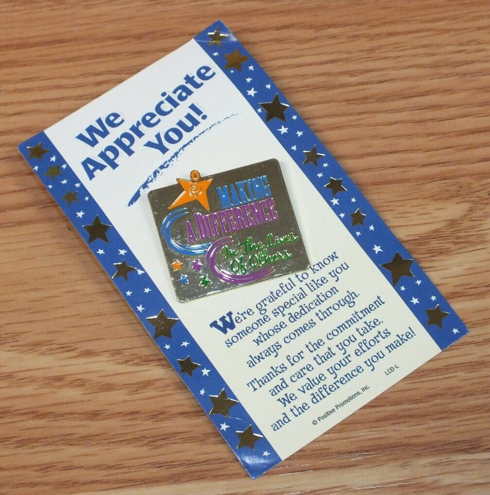 Vintage We appreciate You Making a Difference in the Lives of Others Lapel Pin Vintage We appreciate You Making a Difference in the Lives of Others Lapel Pin