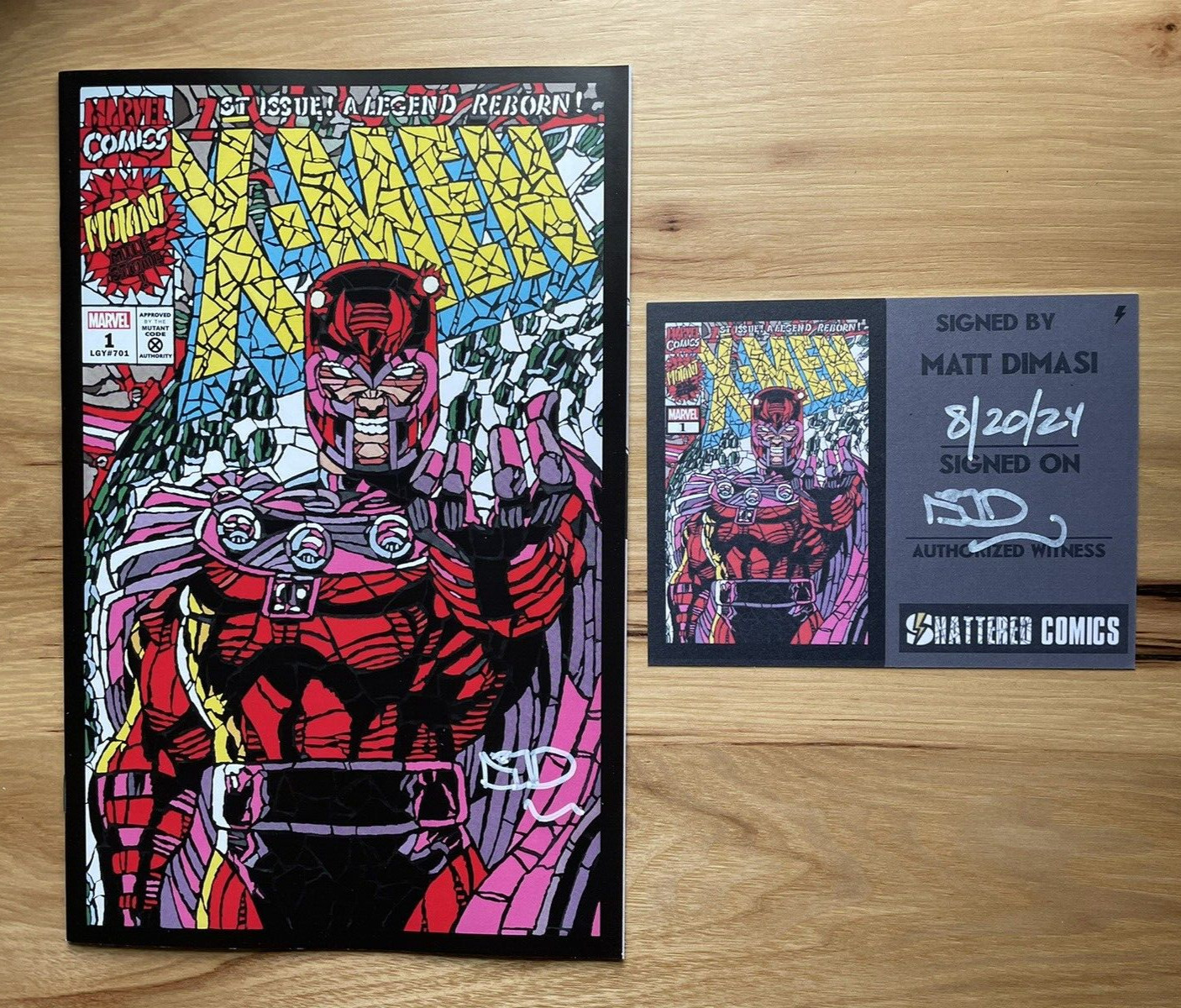 UNCANNY X-MEN #1 SHATTERED VARIANT Signed COA Jim Lee tribute UNCANNY X-MEN #1 SHATTERED VARIANT Signed COA Jim Lee tribute