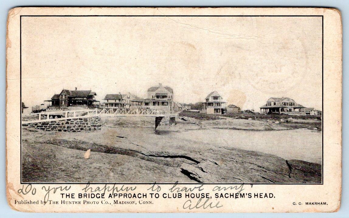 1907 SACHEM'S HEAD*BRIDGE APPROACH TO CLUB HOUSE*MADISON CONNECTICUT*CT*HOUSES