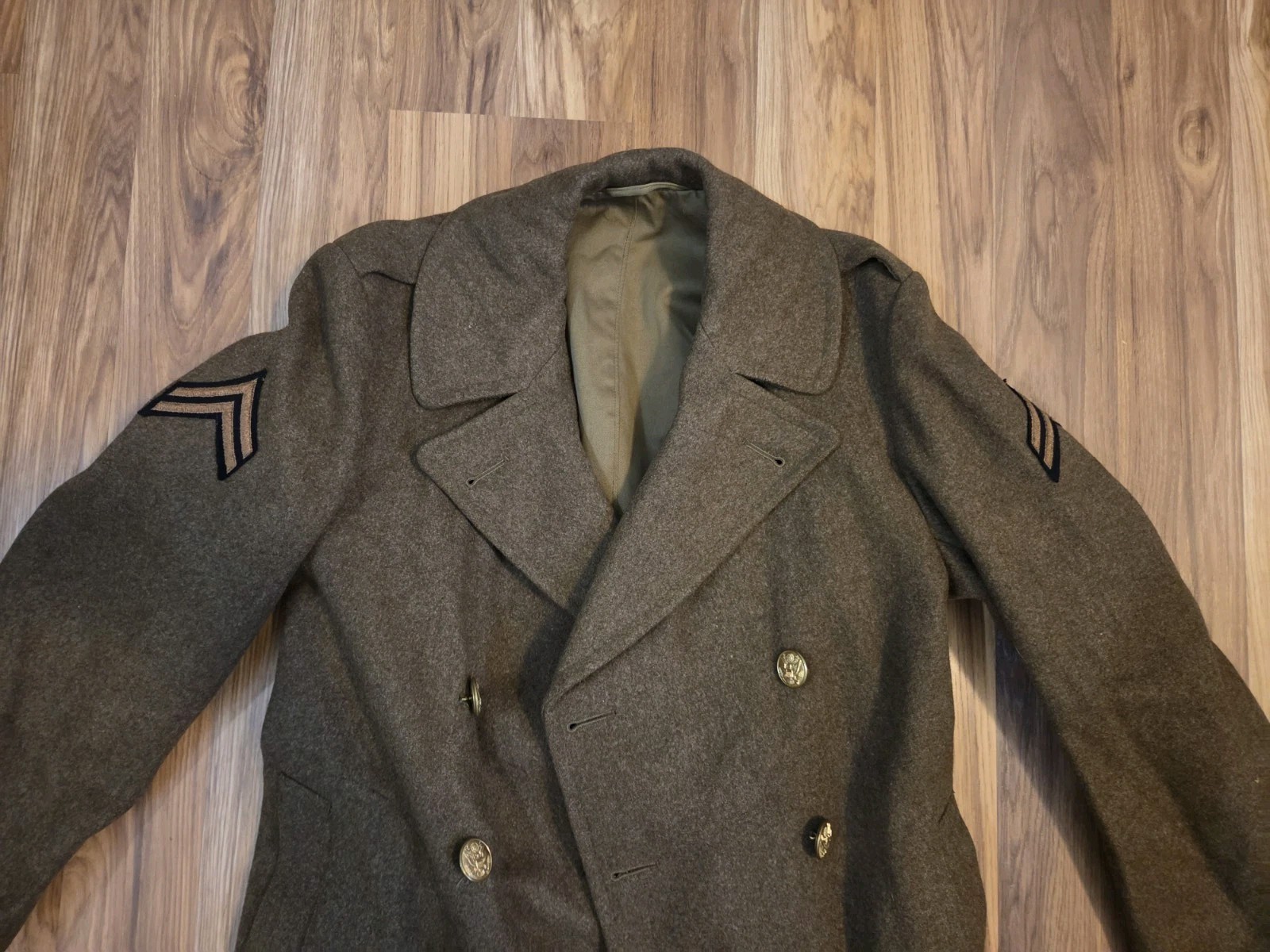 WWII WW2 US Army Military Officer's Wool Overcoat A+ Cond. | Named | Sz 38R