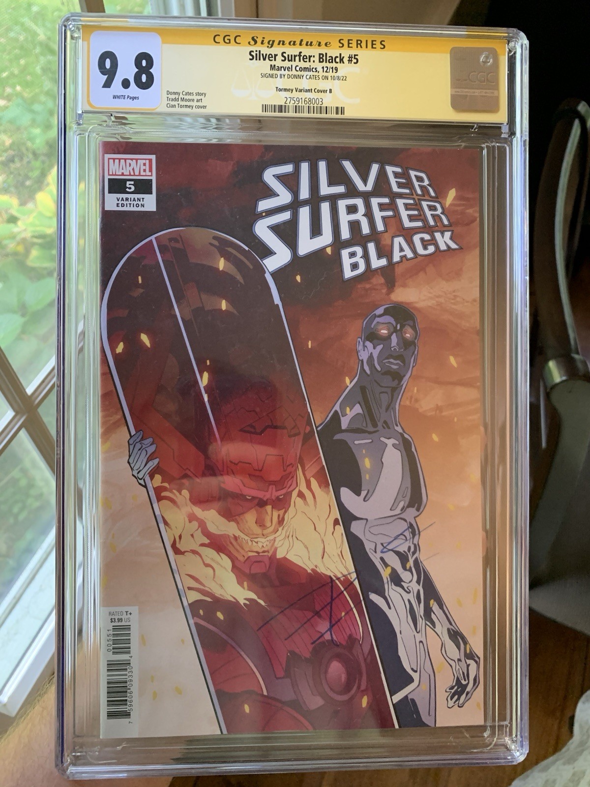 Silver Surfer: Black #5 Tormey 1:500 Variant SS CGC 9.8 Signed By Donny Cates Silver Surfer: Black #5 Tormey 1:500 Variant SS CGC 9.8 Signed By Donny Cates