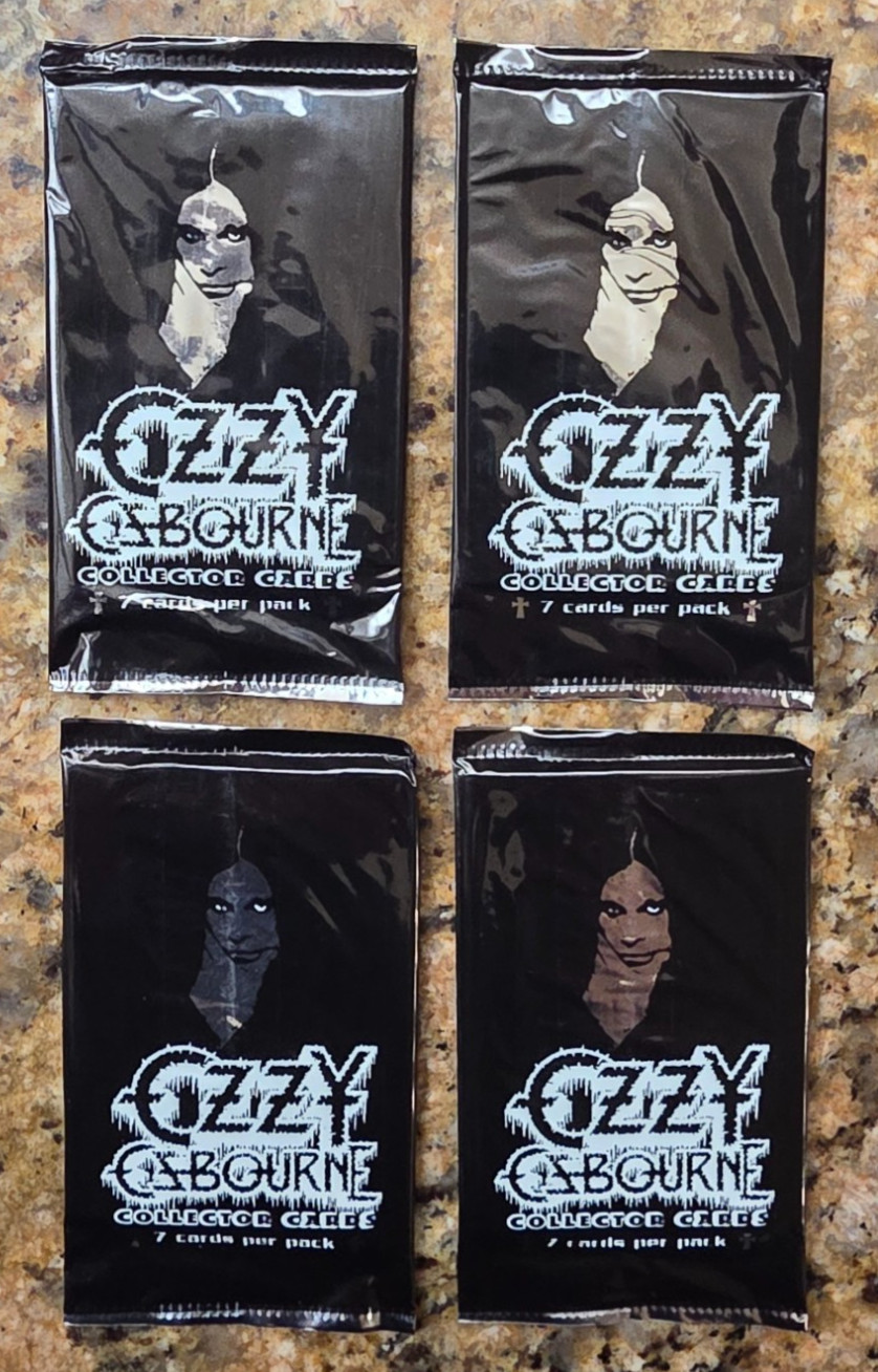 (4) FOUR Factory Sealed Packs of 2001 OZZY Osbourne Trading Cards 28 cards total (4) FOUR Factory Sealed Packs of 2001 OZZY Osbourne Trading Cards 28 cards total